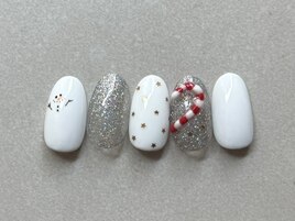 雪だるまネイル