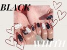 黒×白ツイードネイル