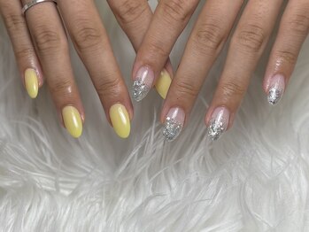 ワンカラー　シルバーラメグラデ