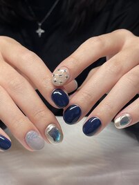 ブルーネイルデザイン　(^_-)