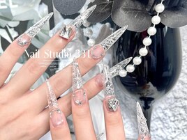 氷結ガラスネイル×長さだし