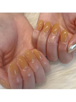 ワンカラーｘミラーネイル