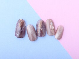 シェル天然石ネイル