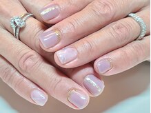 ネイルアンドまつげエクステ専門サロン スリー(THREE)/ピンクパープルで大理石風