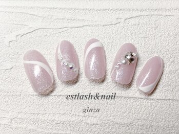 エストラッシュアンドネイル 銀座店(est lash&nail)/ストーン&ラインネイル