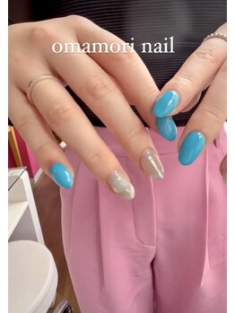 オマモリ ネイル 心斎橋店(omamori nail)/涼しげブルー