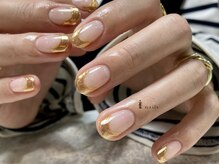 アイネイルズ 渋谷店(I nails)/ぷっくりうねうねミラーフレンチ