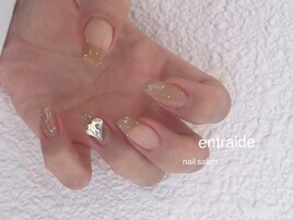 透け感ベージュ×クリアハート