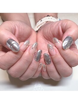 ネイルサロン マハロ 横浜四季の森フォレオ店(Nail Salon Mahalo)/ミラー＆ぷっくりネイル