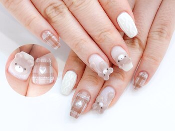 ネイルコレクション ピンク(Nail Collection Pink)/3Dくま★ドリップネイル