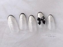 サンミーゴネイル 神戸店(Sunmego Nail)/細フレンチ×リボンネイル