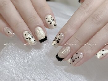 トゥデイネイル(Today.Nail)/リボン/フレンチ