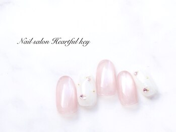 ネイルサロン ハートフルキー(Heartful key)/ピンクネイル¥9000