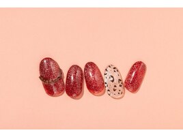 レオパード柄×フラッシュネイル