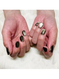 nail◇微粒子×カーキ