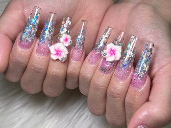 ネスネイル 池袋(Nes.nail)/ピンクネイル、長さだし