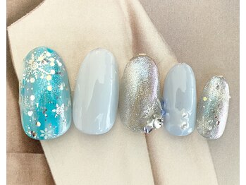 ネイル―ジュ 札幌大通店(nairouge*)/雪の結晶ネイル♪