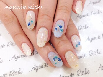 アグニークリッシェ(Agunik Riche)/【押し花ネイル】