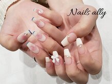 ネイルズアリー 立川店(Nails ally)/チークネイル×シュガー×リボン