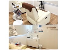 ホワイトアイ 名護(WHITE EYE)の雰囲気(↑眉毛ブース ↓ホワイトニングブース落ち着ける店内)