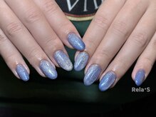 リラエス(Rela S)/青マグネットネイル