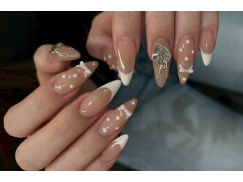 白フレンチベース有ドットリボン