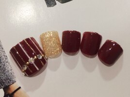 ストライプフットネイル