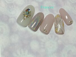 新作サンプル　大理石ネイル