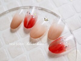 くすみピンクのニュアンスグラデ
