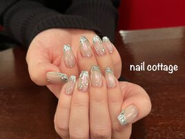ガラスフレンチネイル