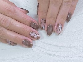 秋ヒョウ柄ネイル