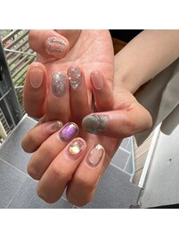 個性派非対称ネイル☆