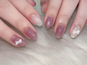 ボタン 木更津店(BOTAN)/ワンカラーにリボンパーツ