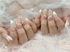 フレンチネイル　リボンネイル