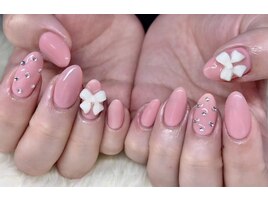 ワンホンネイル☆リボンネイル