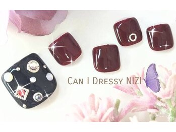 キャンアイドレッシー ニジ(Can I Dressy NIZI)/【Foot】ビジューネイル