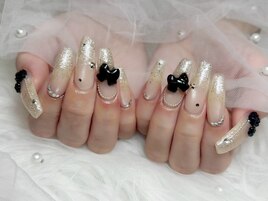 グラデーション　リボンネイル