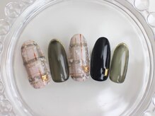 ネイルサロン あかねいろ/グレンチェック　冬　シースルー