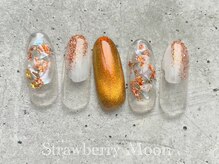 サロンストロベリームーン(Salon Strawberry Moon)/オレンジマグネットネイル￥7980