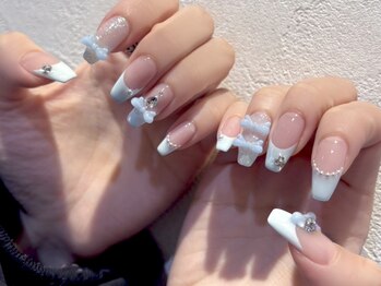 ネイルマジック 仙台一番町店(NAIL MAJIC)/フレンチリボンネイル