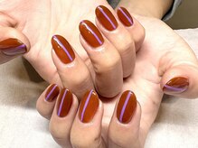 パープルの爪屋/オリジナルカラー×ラインネイル