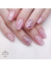 ピオニーネイル(peony nail)/ドライフラワーネイル