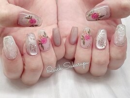 バラ　春ネイル