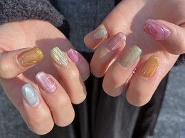 カラフルチェックネイル