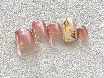 カラ ネイル 中津店(calla nail)/ナチュラル×ミモザ