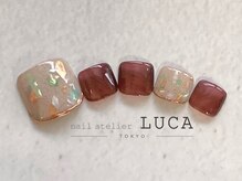 ネイルアトリエルカ(nail atelier LUCA)/S-7 秋色シェルフットネイル
