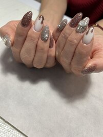 バレンタインネイル