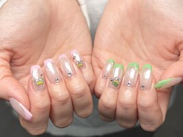 ミラーネイル フレンチネイル