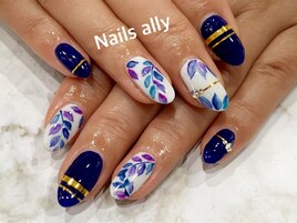 ブルーリーフ×ラインテープ