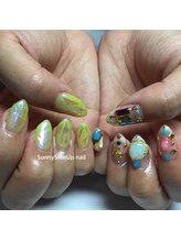 サニーサイドアップ ネイル(Sunny SideUp nail)/フラミンゴカラフルネイル